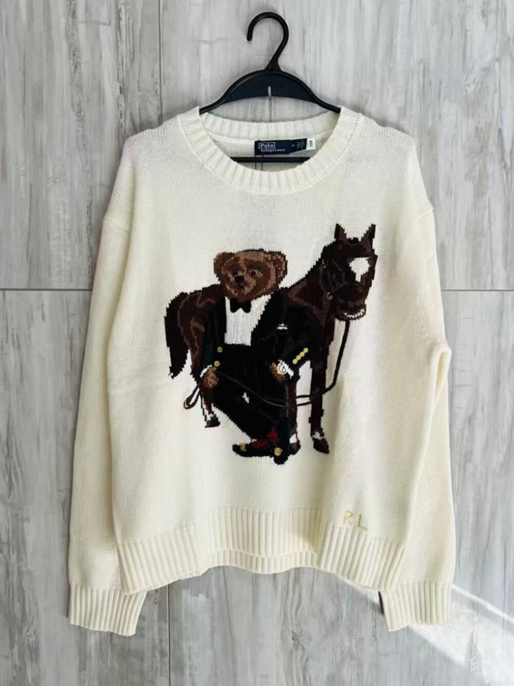 Polo Ralph Lauren Bear Horse Knit Sweater M